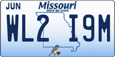 MO license plate WL2I9M