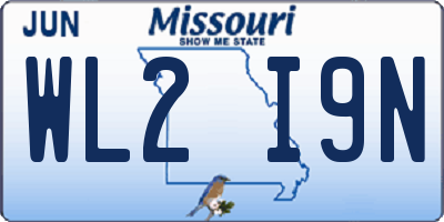 MO license plate WL2I9N