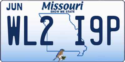 MO license plate WL2I9P
