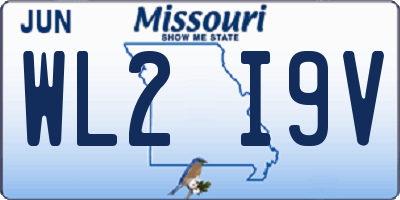 MO license plate WL2I9V