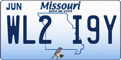 MO license plate WL2I9Y