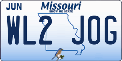 MO license plate WL2J0G