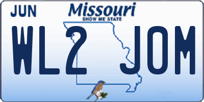 MO license plate WL2J0M