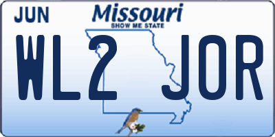MO license plate WL2J0R