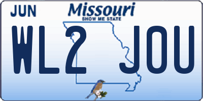 MO license plate WL2J0U