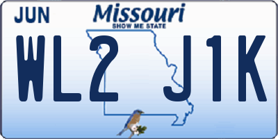 MO license plate WL2J1K