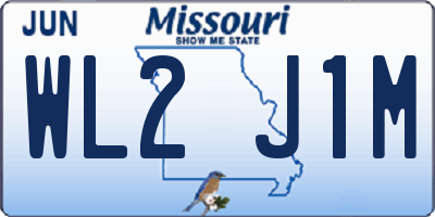 MO license plate WL2J1M