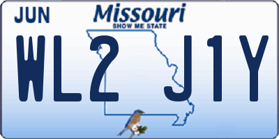 MO license plate WL2J1Y