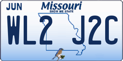 MO license plate WL2J2C