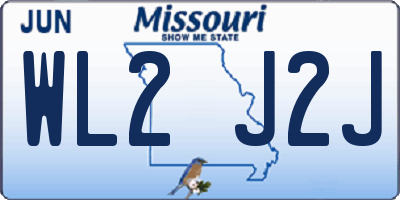 MO license plate WL2J2J