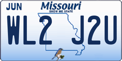 MO license plate WL2J2U