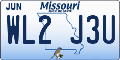 MO license plate WL2J3U