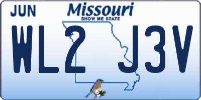 MO license plate WL2J3V