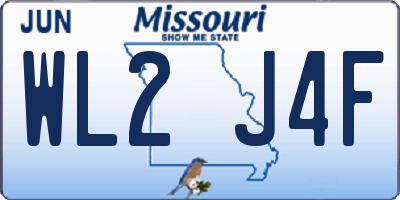 MO license plate WL2J4F