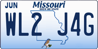 MO license plate WL2J4G