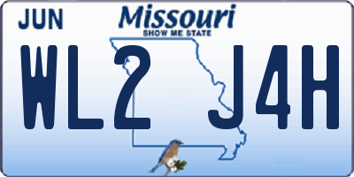 MO license plate WL2J4H
