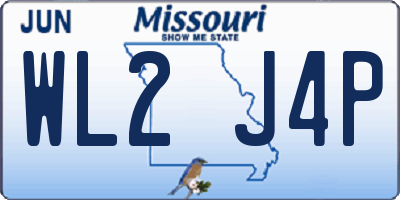 MO license plate WL2J4P