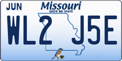 MO license plate WL2J5E