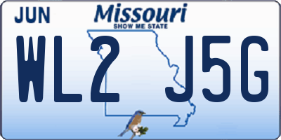 MO license plate WL2J5G