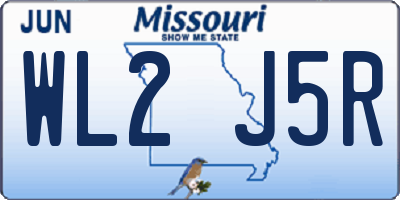 MO license plate WL2J5R