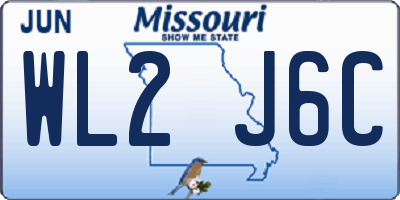 MO license plate WL2J6C