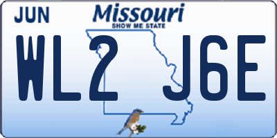 MO license plate WL2J6E