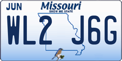 MO license plate WL2J6G