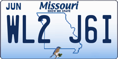 MO license plate WL2J6I