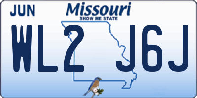 MO license plate WL2J6J