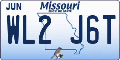 MO license plate WL2J6T