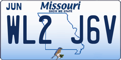 MO license plate WL2J6V