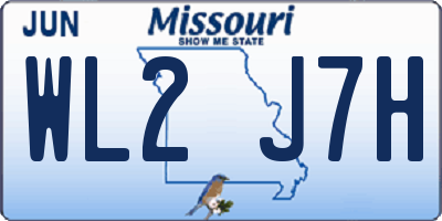 MO license plate WL2J7H