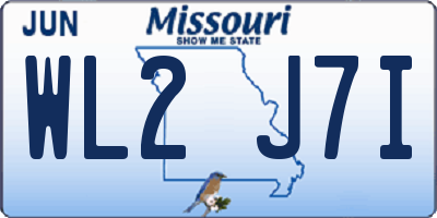 MO license plate WL2J7I