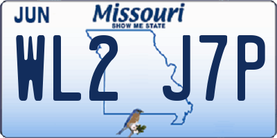 MO license plate WL2J7P