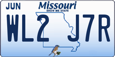 MO license plate WL2J7R