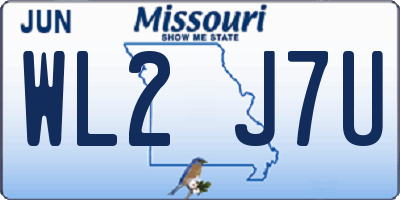 MO license plate WL2J7U