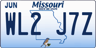 MO license plate WL2J7Z