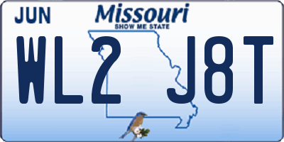 MO license plate WL2J8T