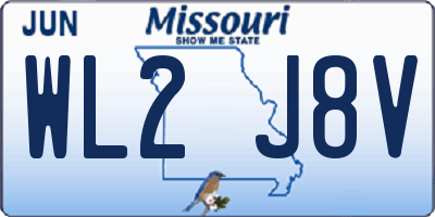 MO license plate WL2J8V