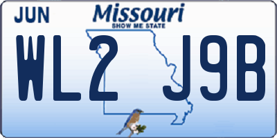MO license plate WL2J9B