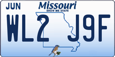 MO license plate WL2J9F