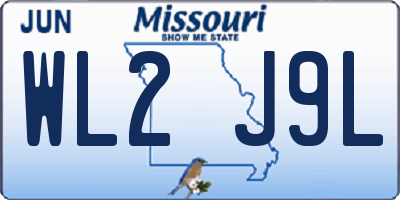 MO license plate WL2J9L