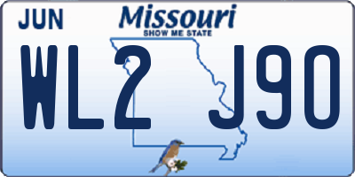 MO license plate WL2J9O