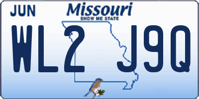 MO license plate WL2J9Q