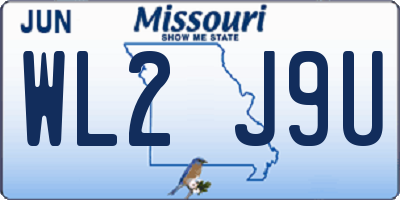 MO license plate WL2J9U