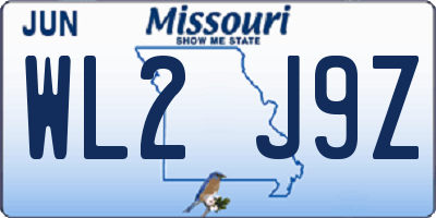 MO license plate WL2J9Z