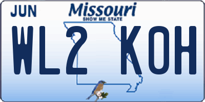 MO license plate WL2K0H