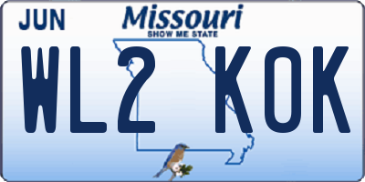 MO license plate WL2K0K