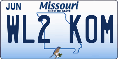 MO license plate WL2K0M