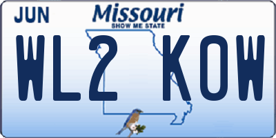 MO license plate WL2K0W